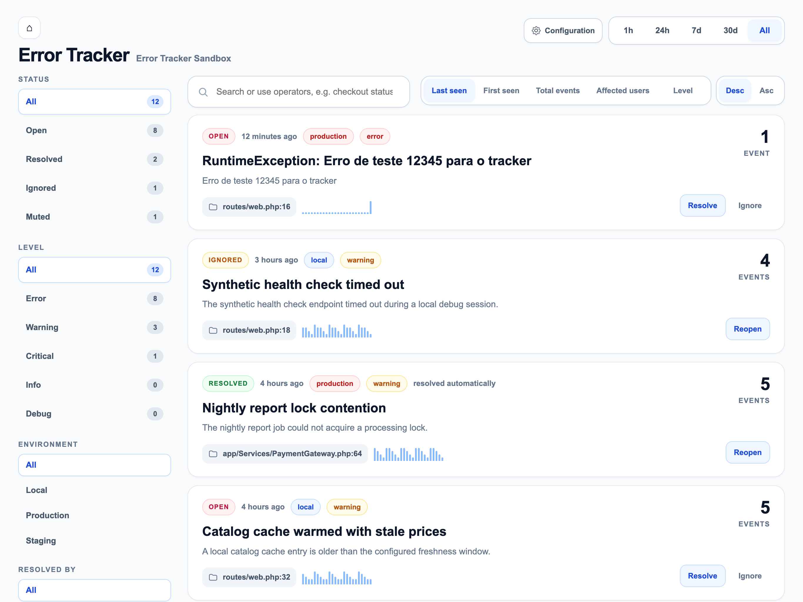 Laravel Error Tracker