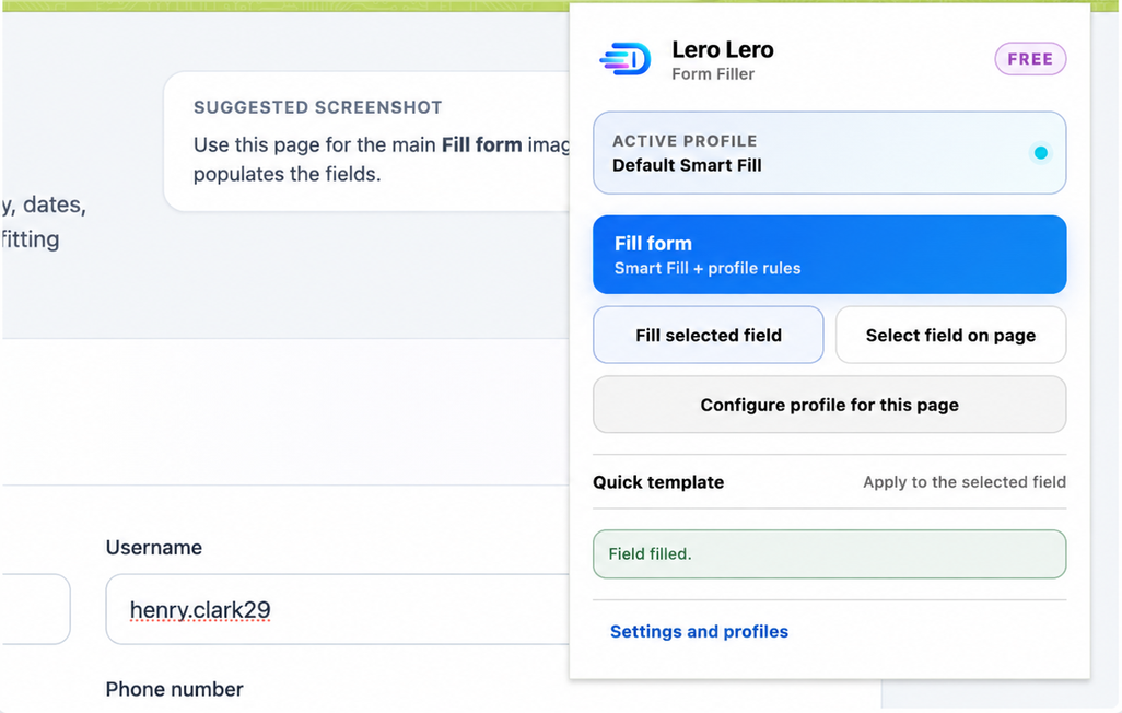 Lero Lero – Form Filler preenchendo um formulário